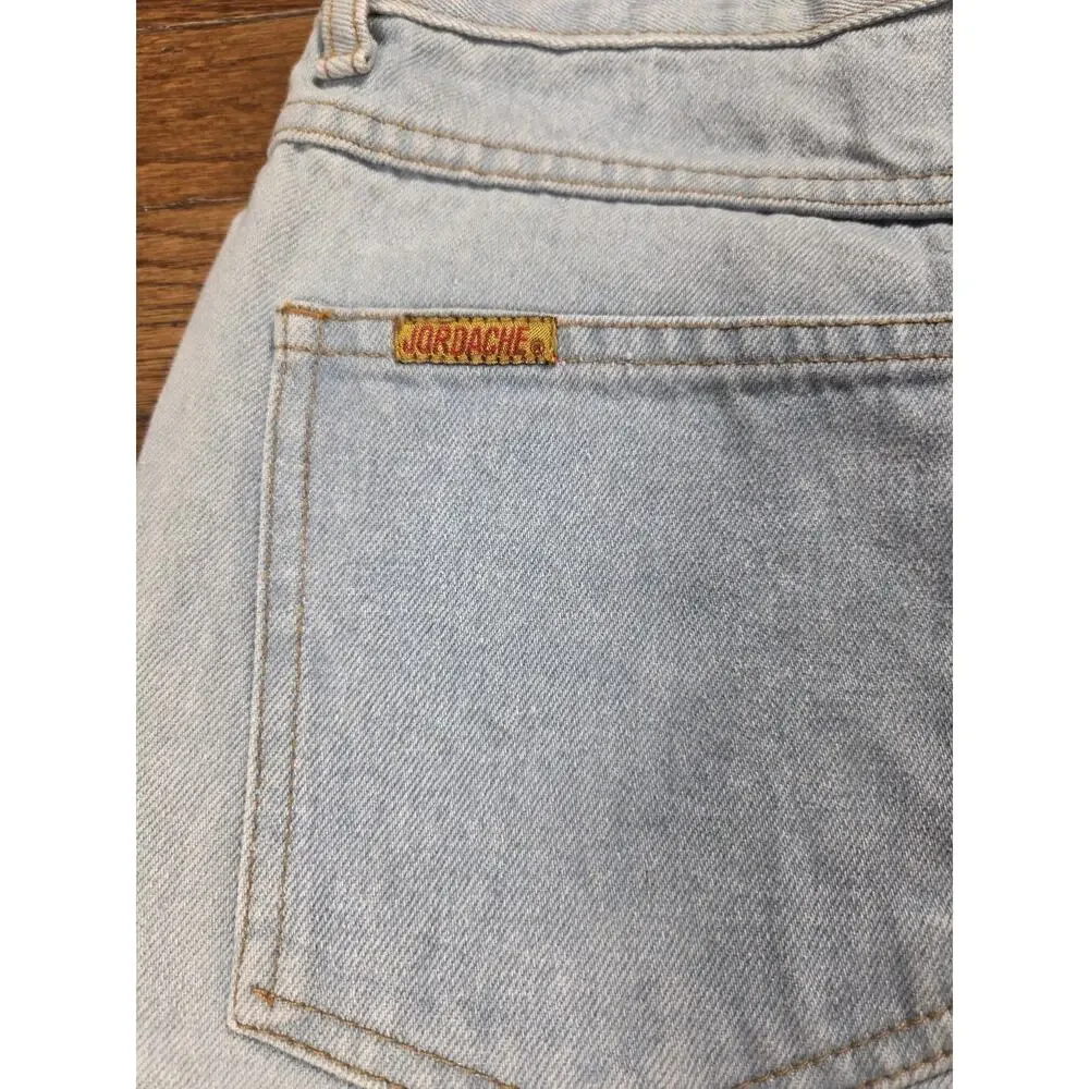 Jordache Basics Denim Shorts Womens 30 Light Wash Bermuda Jorts 100% Cotton